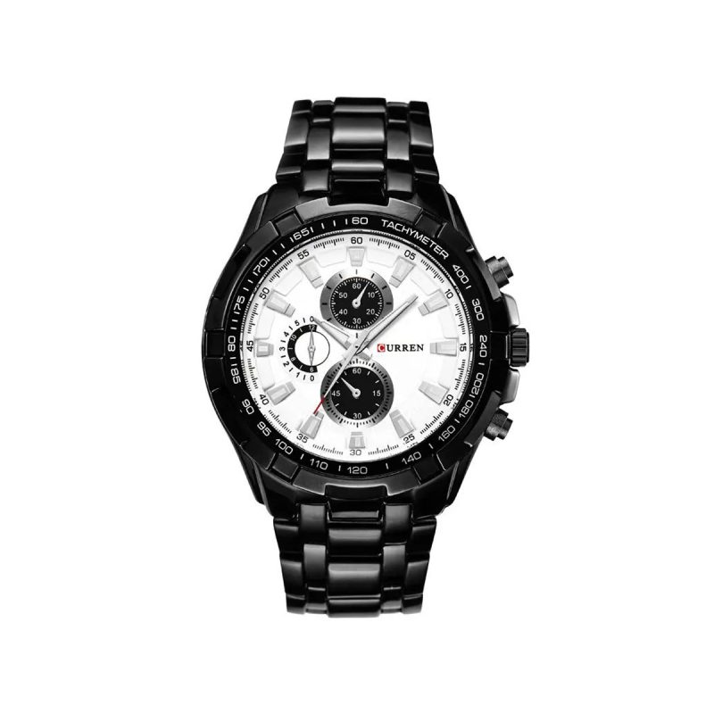 CURREN 8023 Analog Watch for Men – Black & White