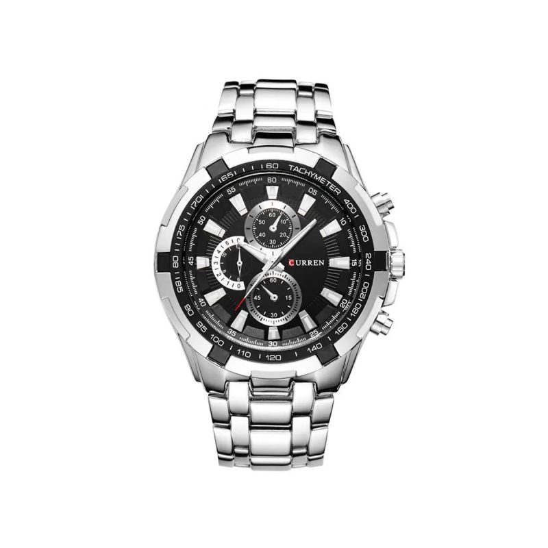 CURREN 8023 Analog Watch for Men – Silver & Black