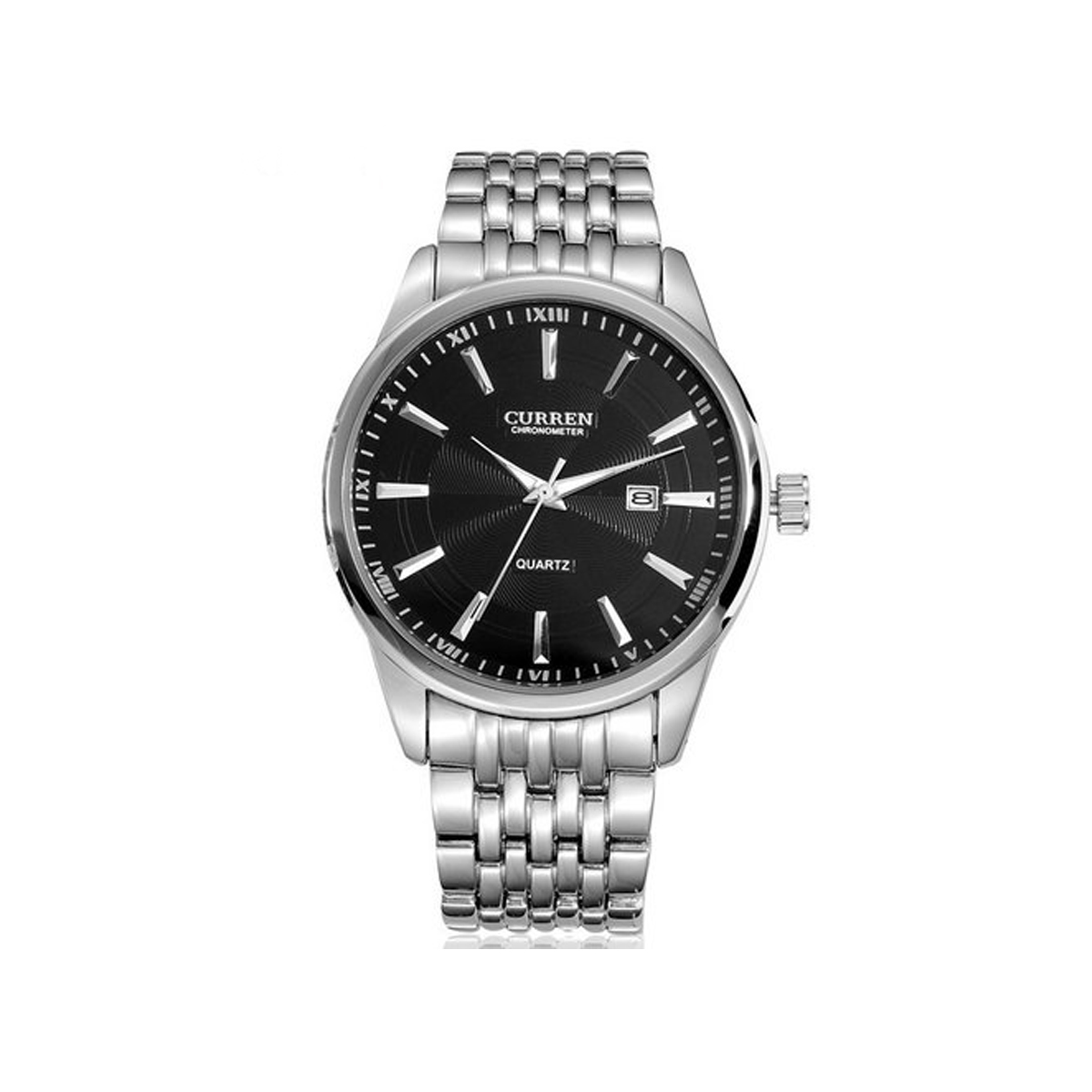 CURREN 8052 Analog Stainless Steel Watch for Men – Silver & Black