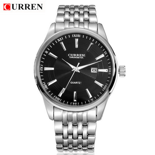 CURREN 8052 Analog Stainless Steel Watch for Men – Silver & Black