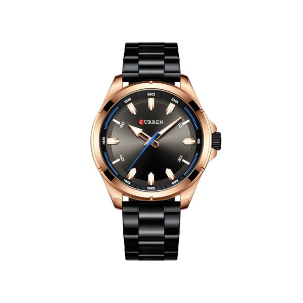 CURREN 8320 Business Series Stainless Steel Watch for Men – Black & Rose Gold