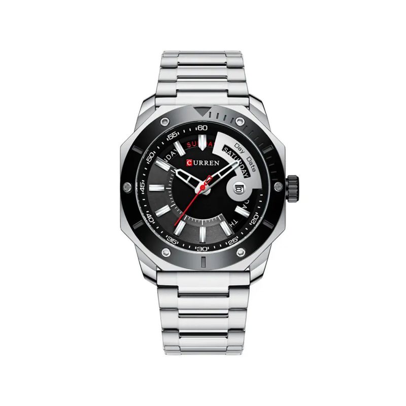 CURREN 8344 Stainless Steel Watch for Men – Silver & Black