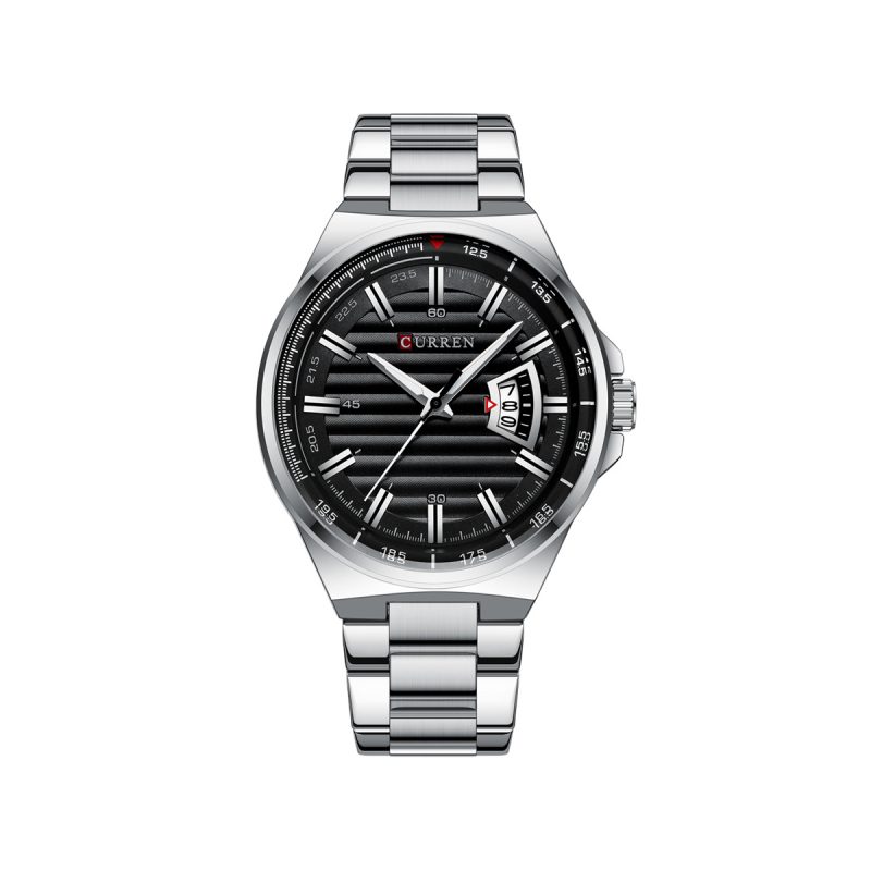 CURREN 8375 Stainless Steel Analog Watch For Men – Silver & Black