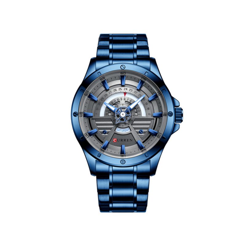 CURREN 8381 Luxury Quartz Watch for Men – Blue & Silver