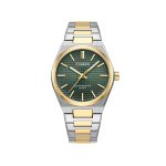 CURREN 8439 Luxury Stainless Steel Quartz Men Wristwatch- Silver Gold & Green
