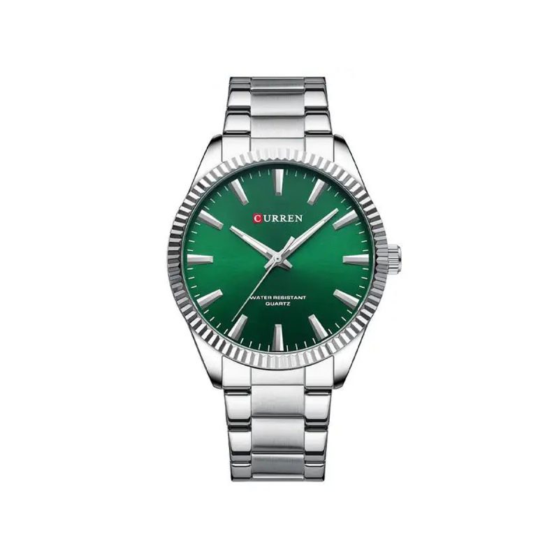 CURREN 8425 Stainless steel water resist watch for Men - Silver & Green