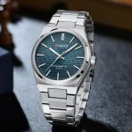 CURREN 8439 Luxury Stainless Steel Quartz Men Wristwatch- Silver Blue