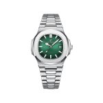 Poedagar 613 Business Quartz Luxury Stainless Steel Luminous Watch for Men- Silver Green