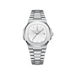 Poedagar 613 Business Quartz Luxury Stainless Steel Luminous Watch for Men- Silver White