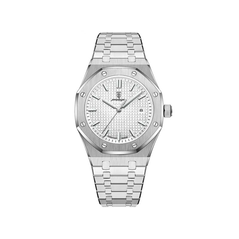 Poedagar 924 Fashion Quartz Stainless steel Men’s Wrist Watch- Silver