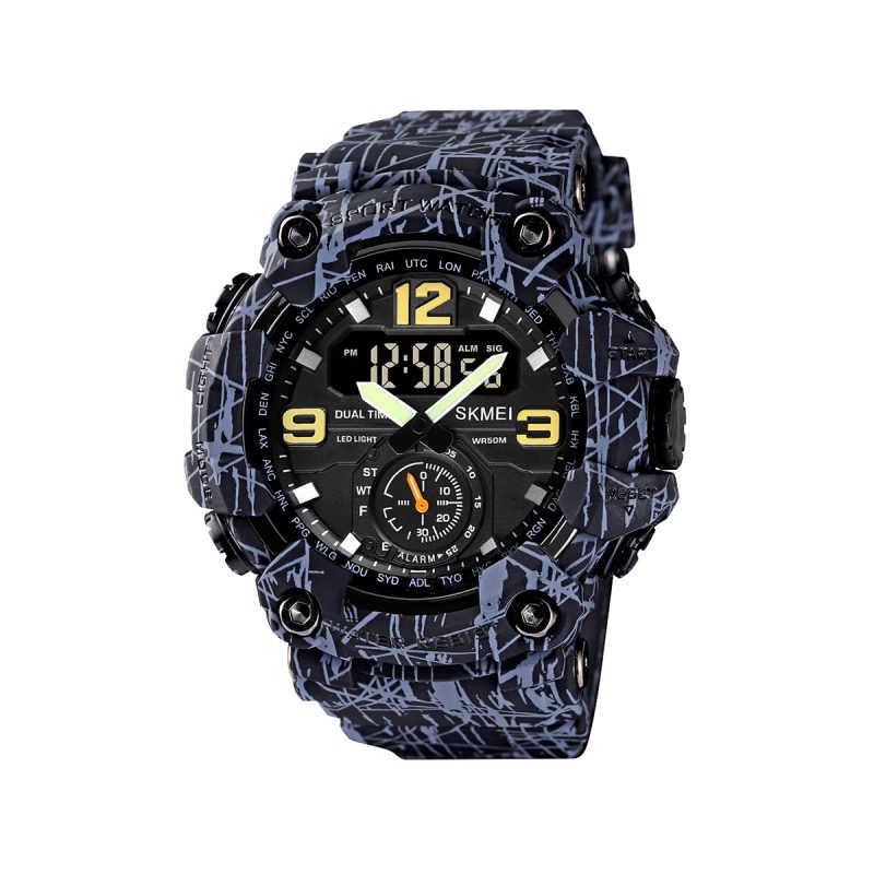 SKMEI 1637 Digital Dual Time Watch for Men's - Camouflage Black