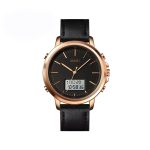 SKMEI 1652 Leather Digital Analog Men's Watch - Rose Gold