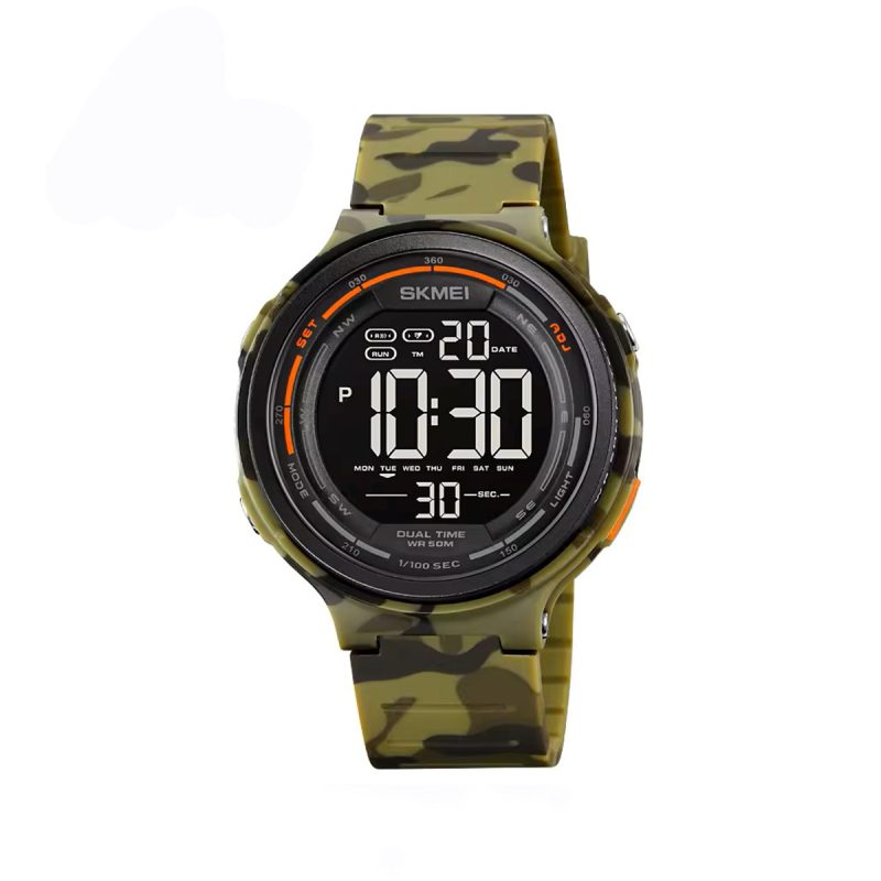 SKMEI 1841 Green Camouflage LED Waterproof Men's Watch