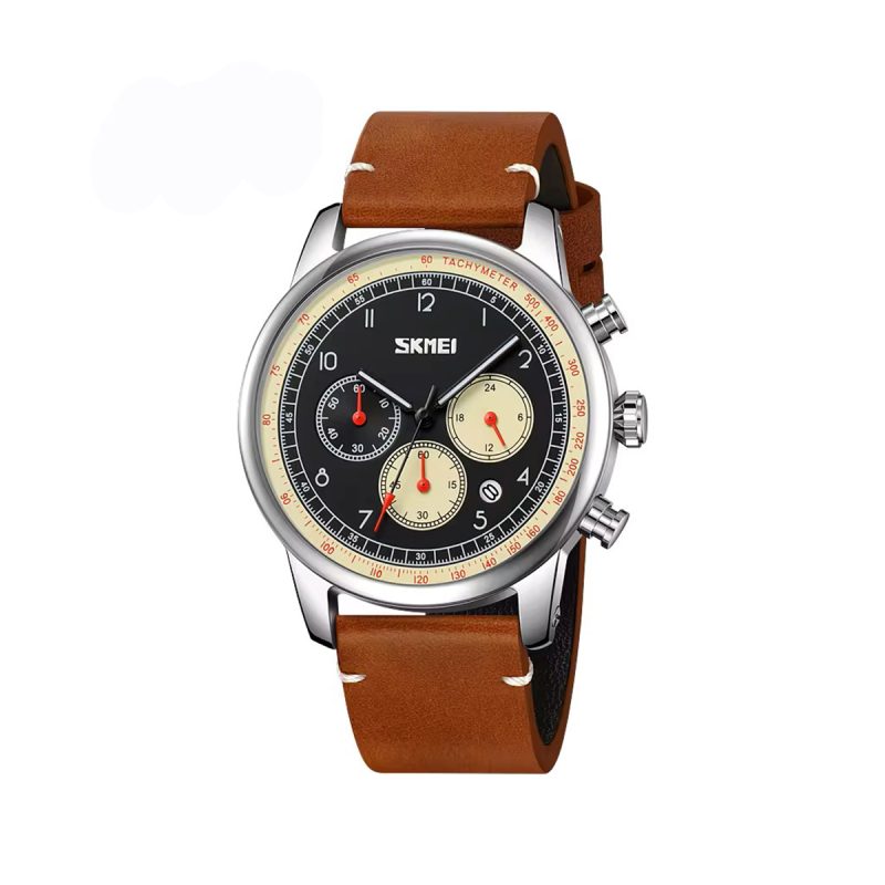 SKMEI 9318 Leather Starp Style Watch For Men