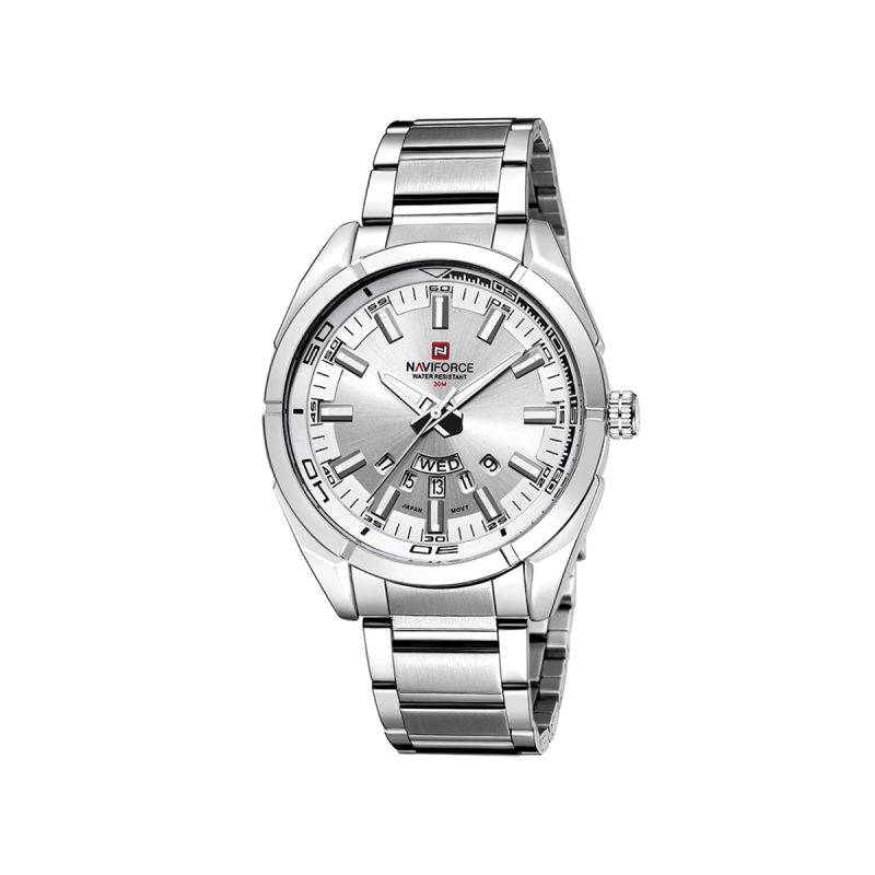 Naviforce 9038 Quartz Stainless Steel Men’s Watch-Silver