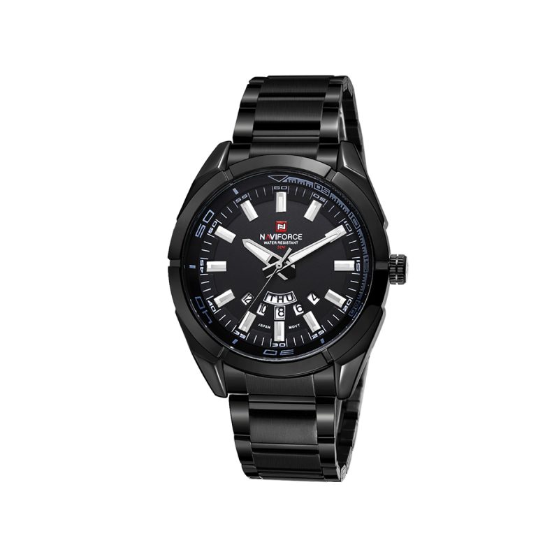 Naviforce 9038 Stainless Steel Quartz Men’s Watch-Black