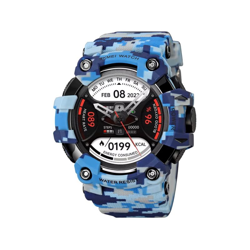 SKMEI S231 Bluetooth Calling Smart Watch-Camouflage Blue