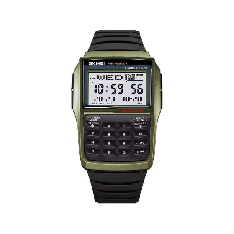 SKMEI 2255 Electronic Calculator Wristwatch-Green