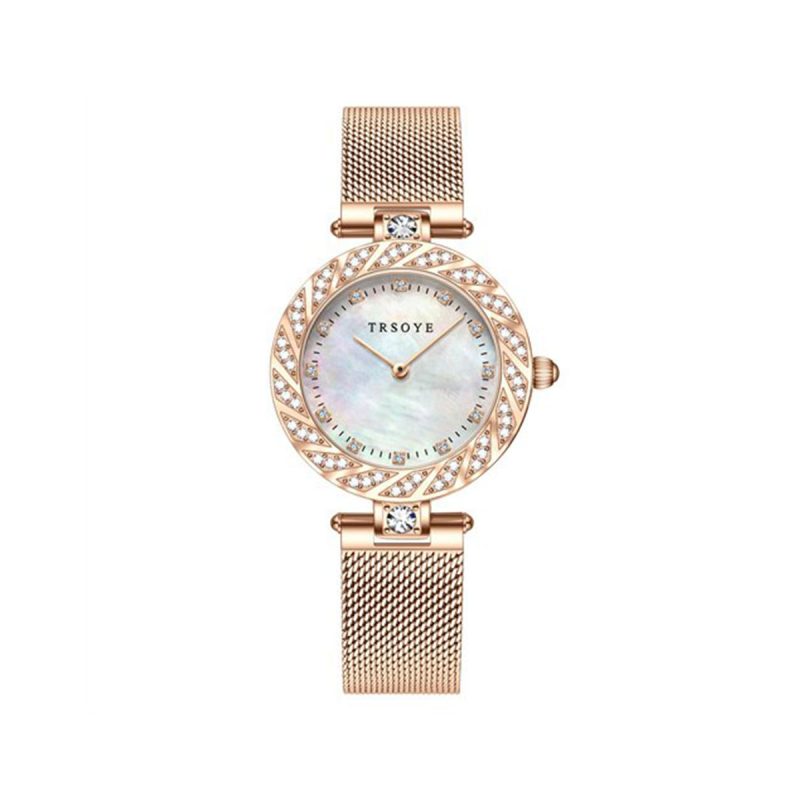 TRSOYE 8809 Quartz Elegant Watch for Women-Rose Gold